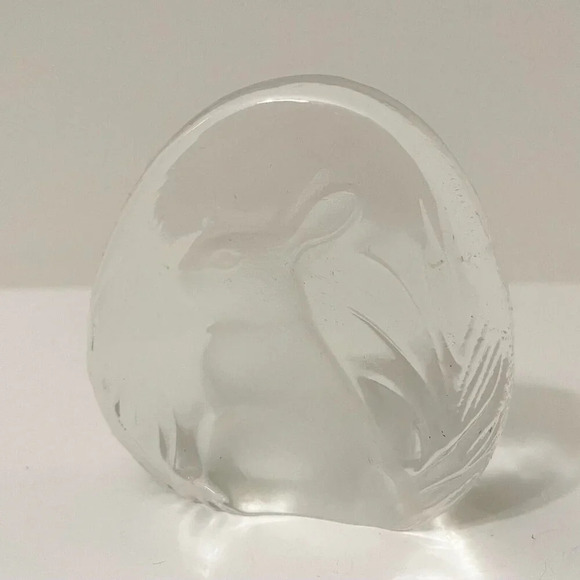 Vintage Crystal Easter Bunny Rabbit Paperweight Yugoslavia by Zajecar - Picture 1 of 15
